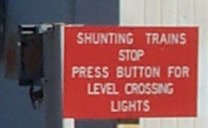 Shunting trains stop, push button for lights