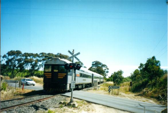 Train on crossing